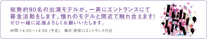 モデル参加のチャリティー募金実施